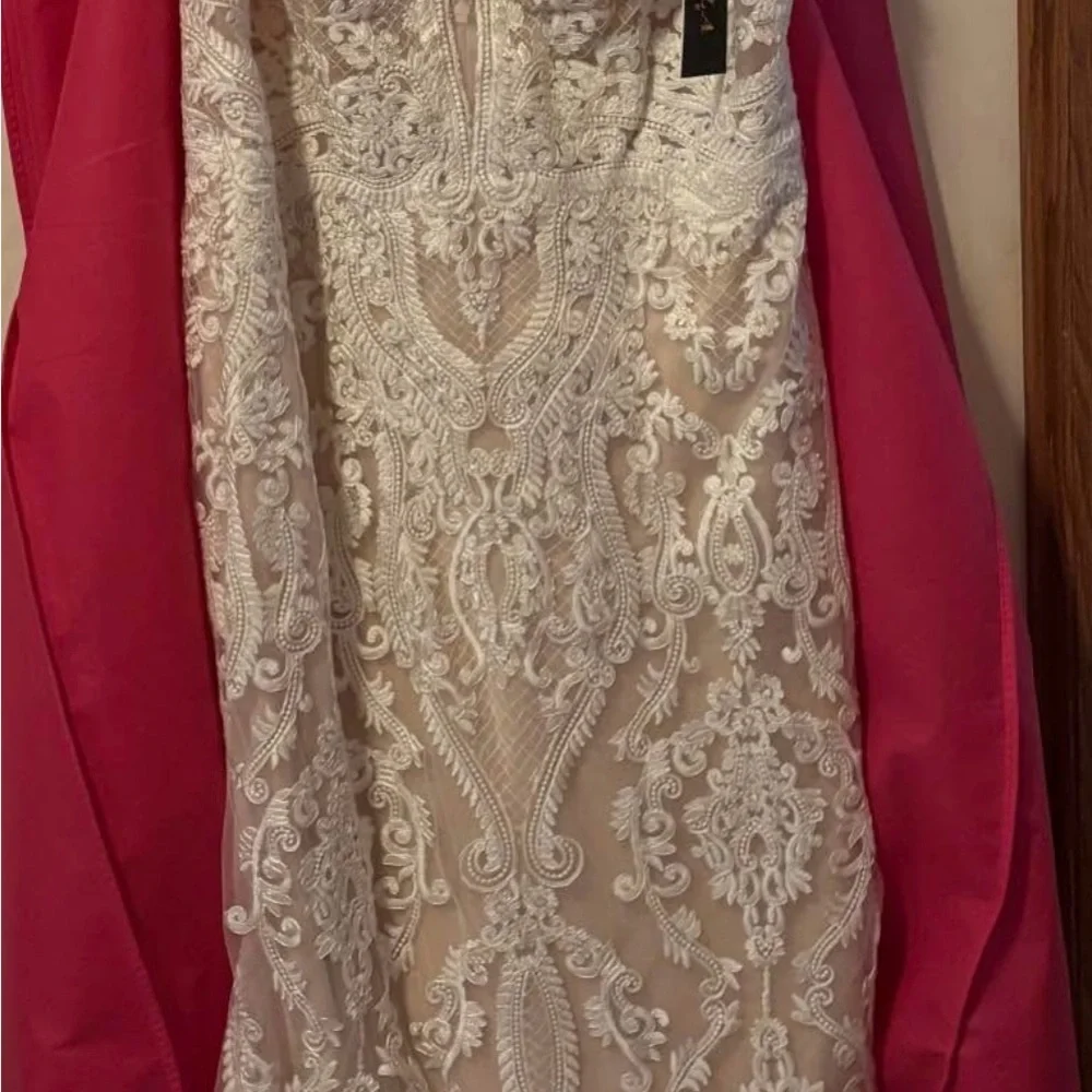 Elegant Cream Lace Dress - Picture 6 of 6